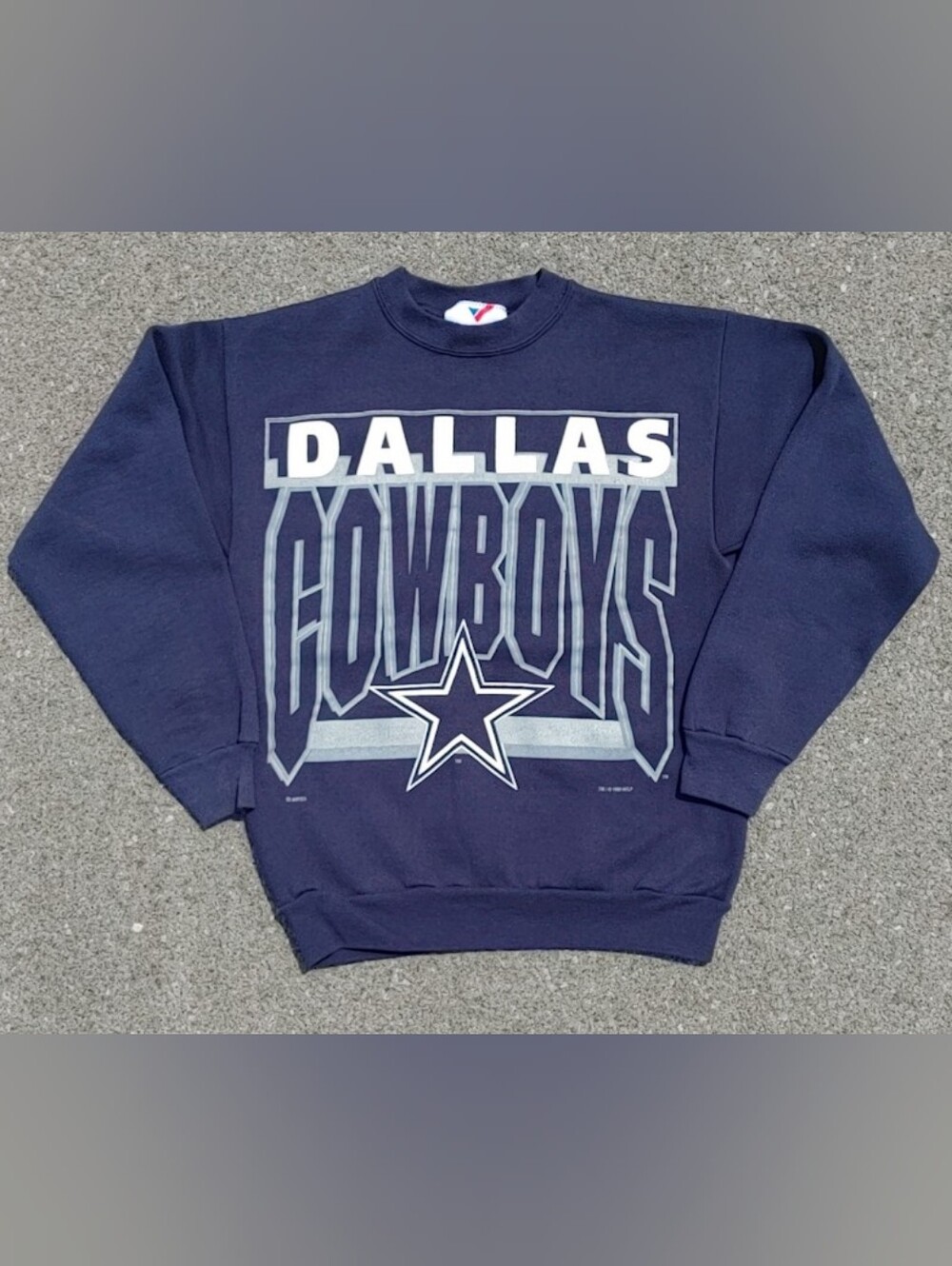 Vtg 1992 Dallas Cowboys Sweatshirt Artex Made in USA Navy Graphic Mens Small